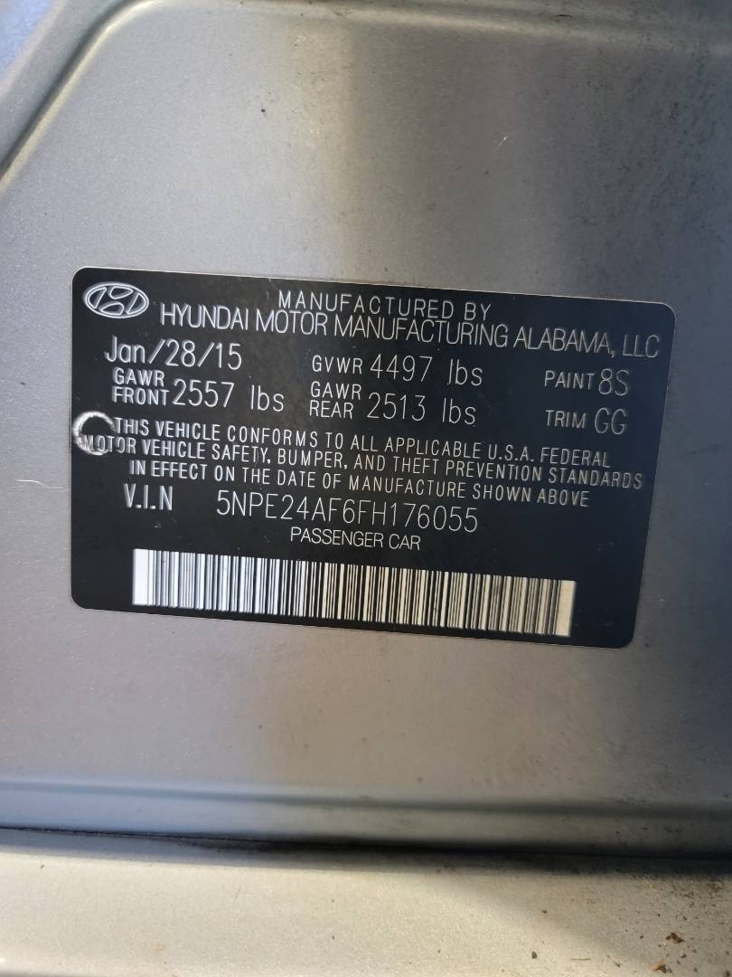 2015 HYUNDAI SONATA — 120423 Miles — Lot 720622 — Main - Marhaba Auctions Used Cars - Image 10