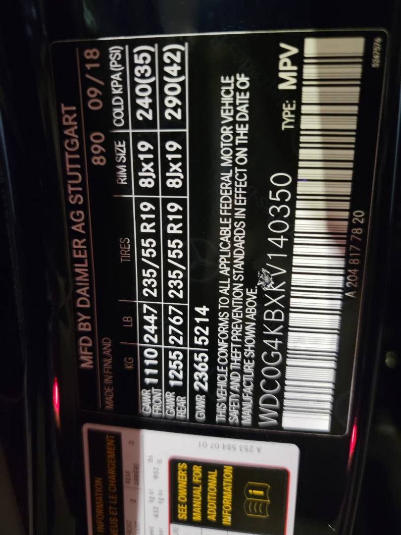 2019 MERCEDES BENZ GLC-300 — 27137 Miles — Lot V140350 — Main - Marhaba Auctions Used Cars - Image 10