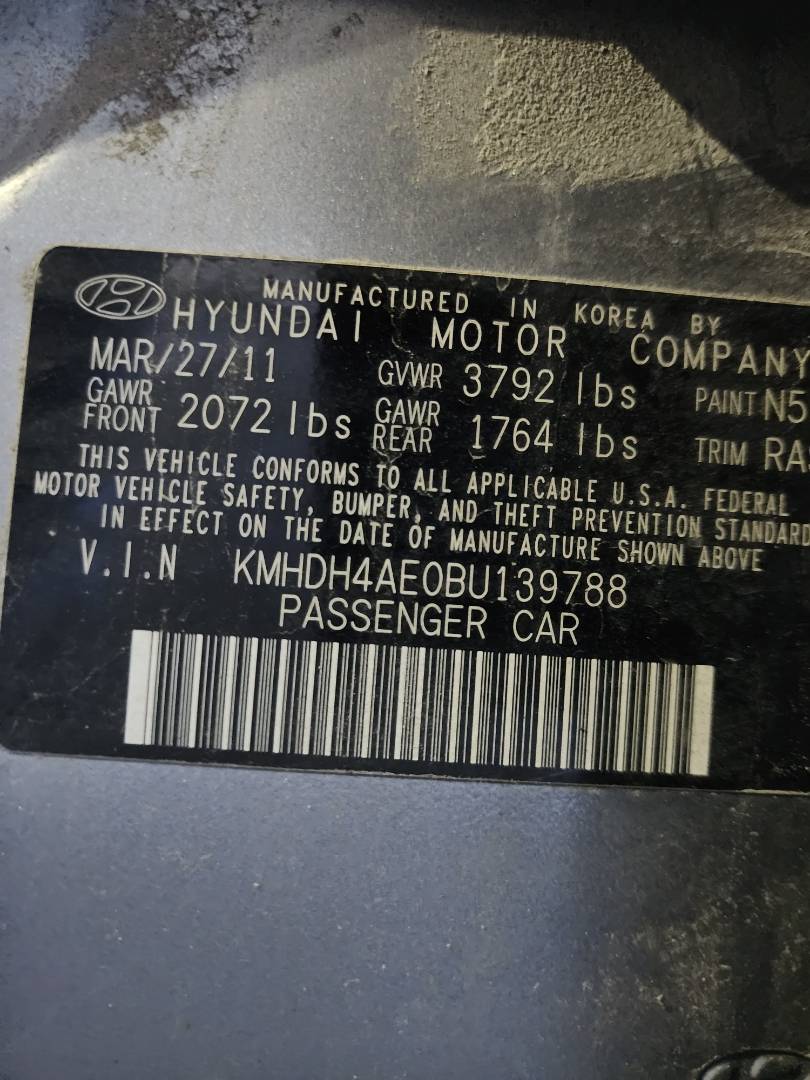 2011 HYUNDAI ELANTRA — 181228 Miles — Lot 38744513 - Marhaba Auctions Used Cars - Image 4