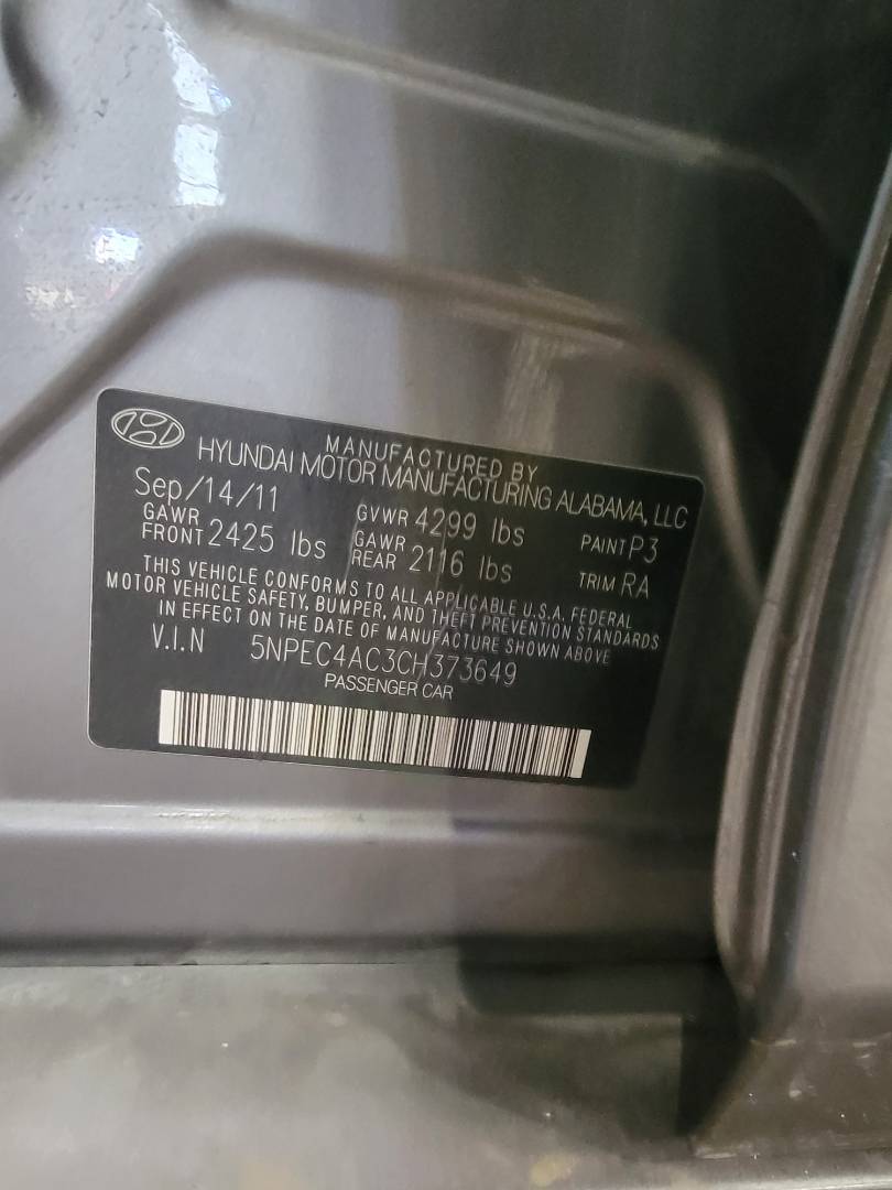 2012 HYUNDAI SONATA — 82 650 Miles — Lot 3CH373649 — Main - Marhaba Auctions Used Cars - Image 10