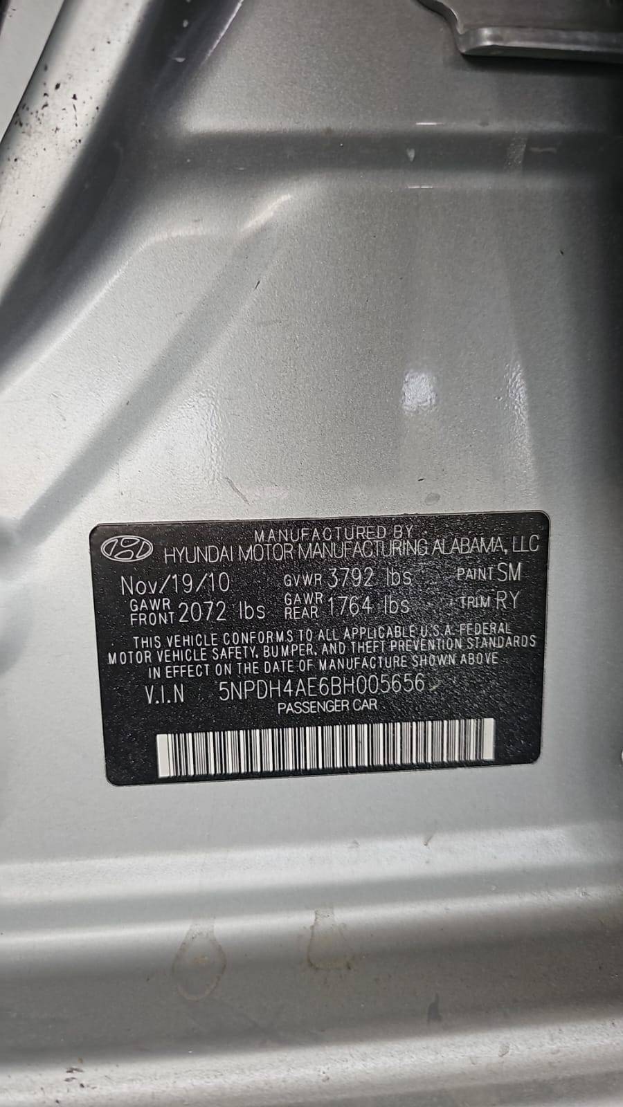 2011 HYUNDAI ELANTRA — Lot E6BH005656 - Marhaba Auctions Used Cars - Image 12