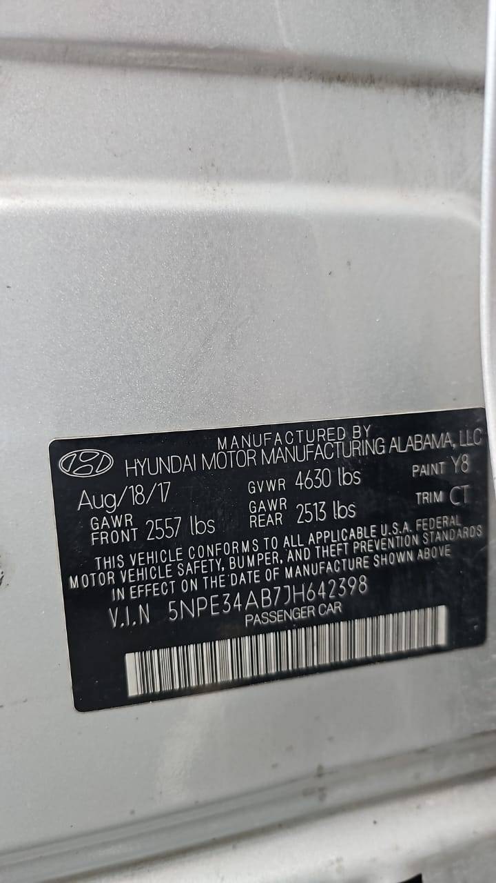 HYUNDAI SONATA 2018 - Marhaba Auction Used Cars - Image 10