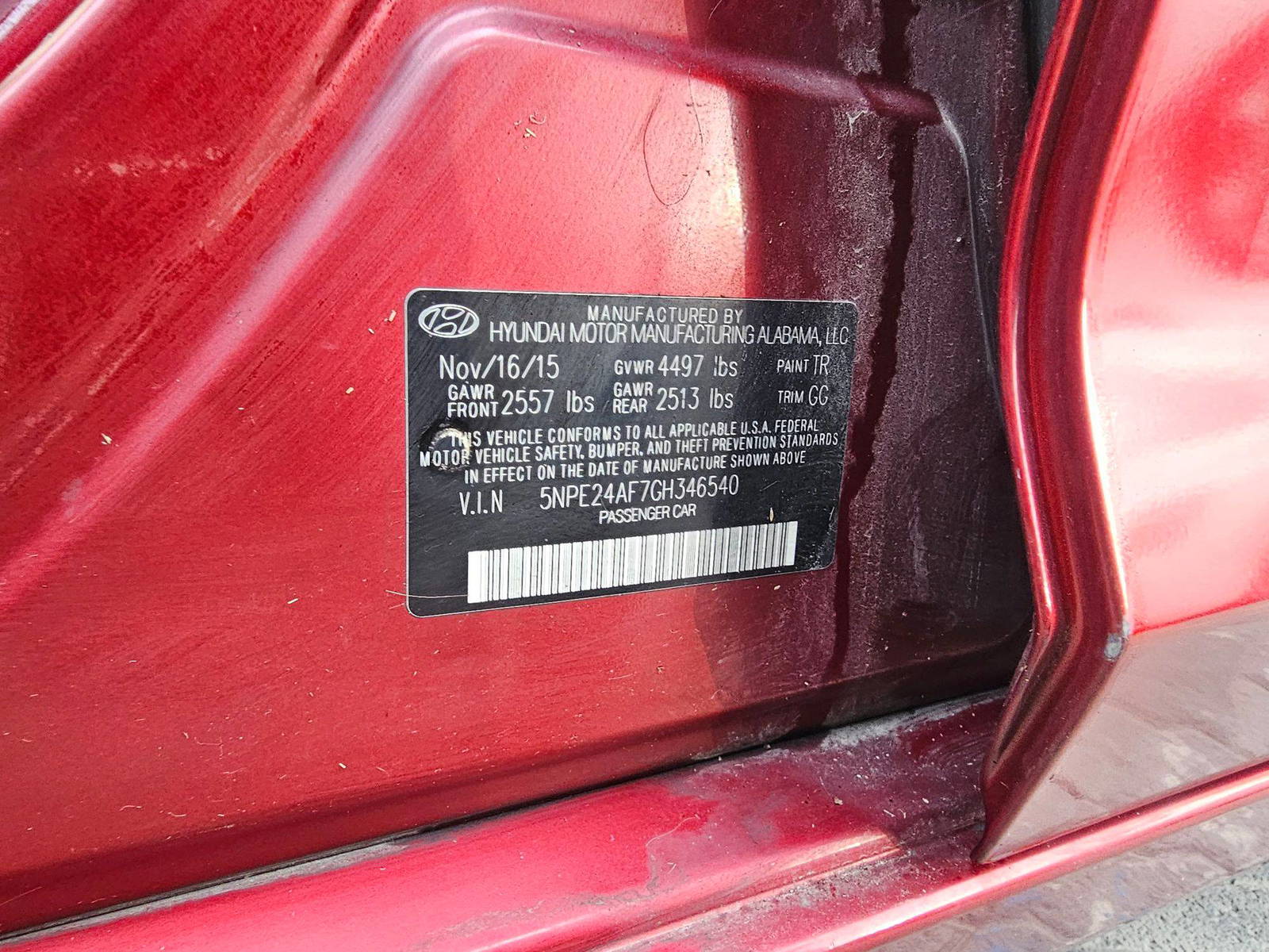 HYUNDAI SONATA 2016 - Marhaba Auction Used Cars - Image 8