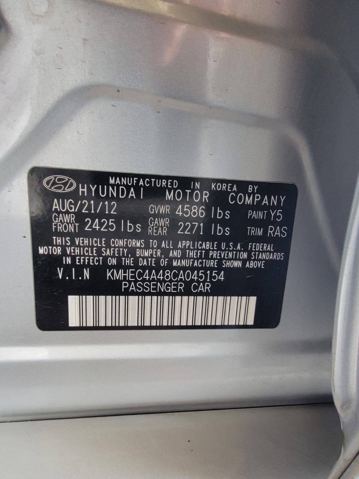 HYUNDAI SONATA 2012 - Marhaba Auction Used Cars - Image 10