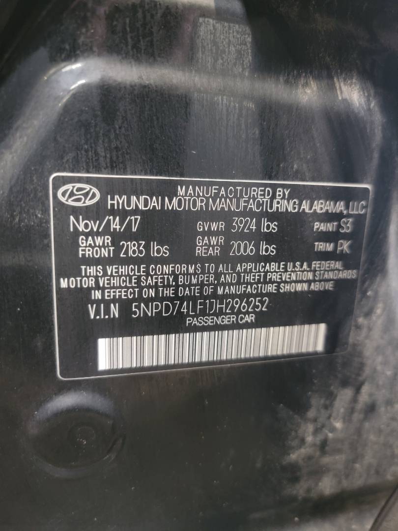 2018 HYUNDAI ELANTRA — 45737 Miles — Lot 296252 - Marhaba Auctions Used Cars - Image 10