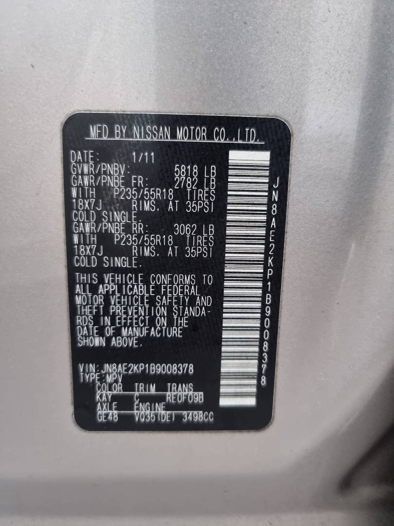 2011 NISSAN QUEST — 137509 Miles — Lot 215478 — Ind. 12 - Marhaba Auctions Used Cars - Image 9