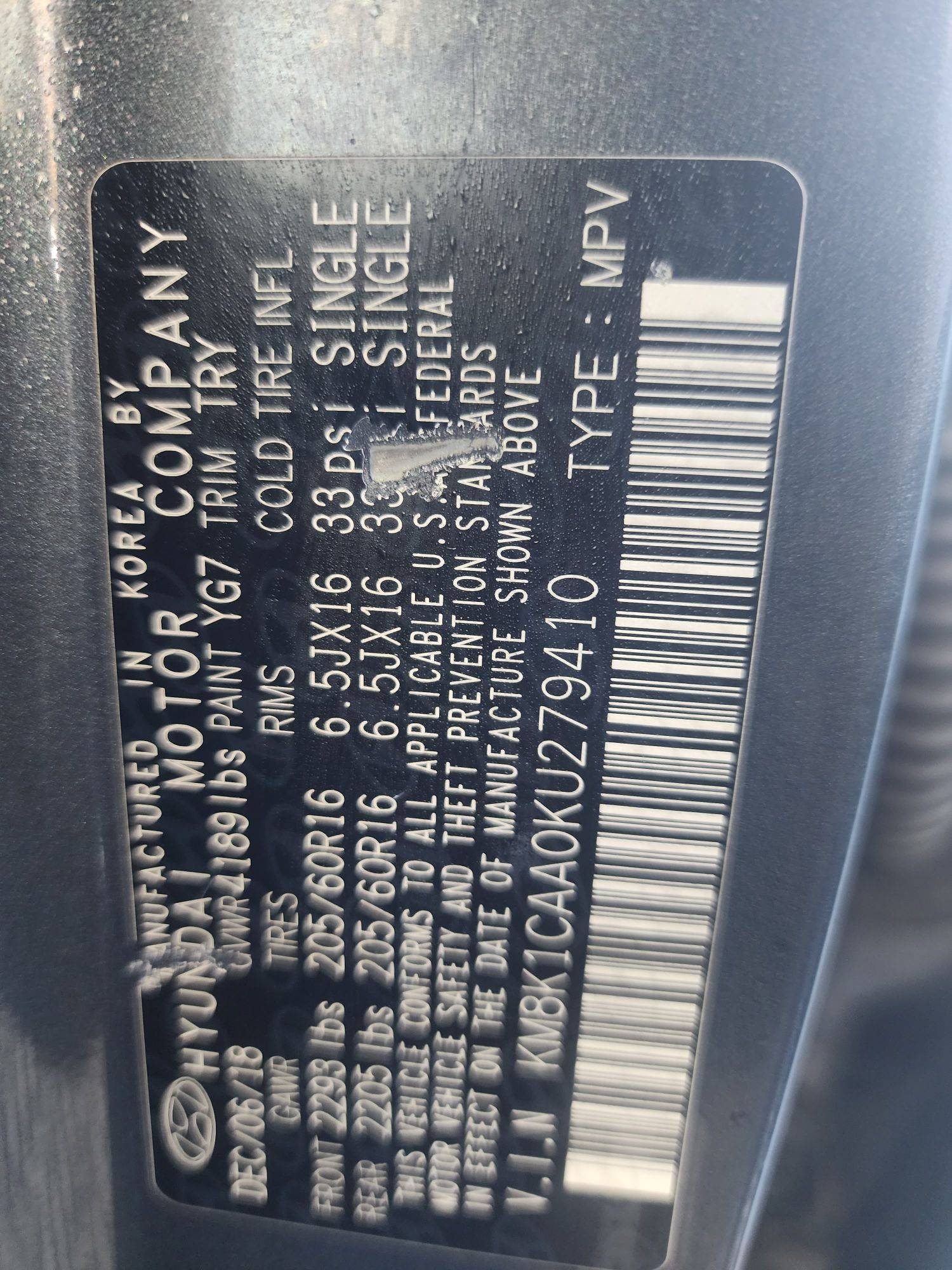 2019 HYUNDAI KONA — 108642 Miles — Lot KU279410 - Marhaba Auctions Used Cars - Image 3