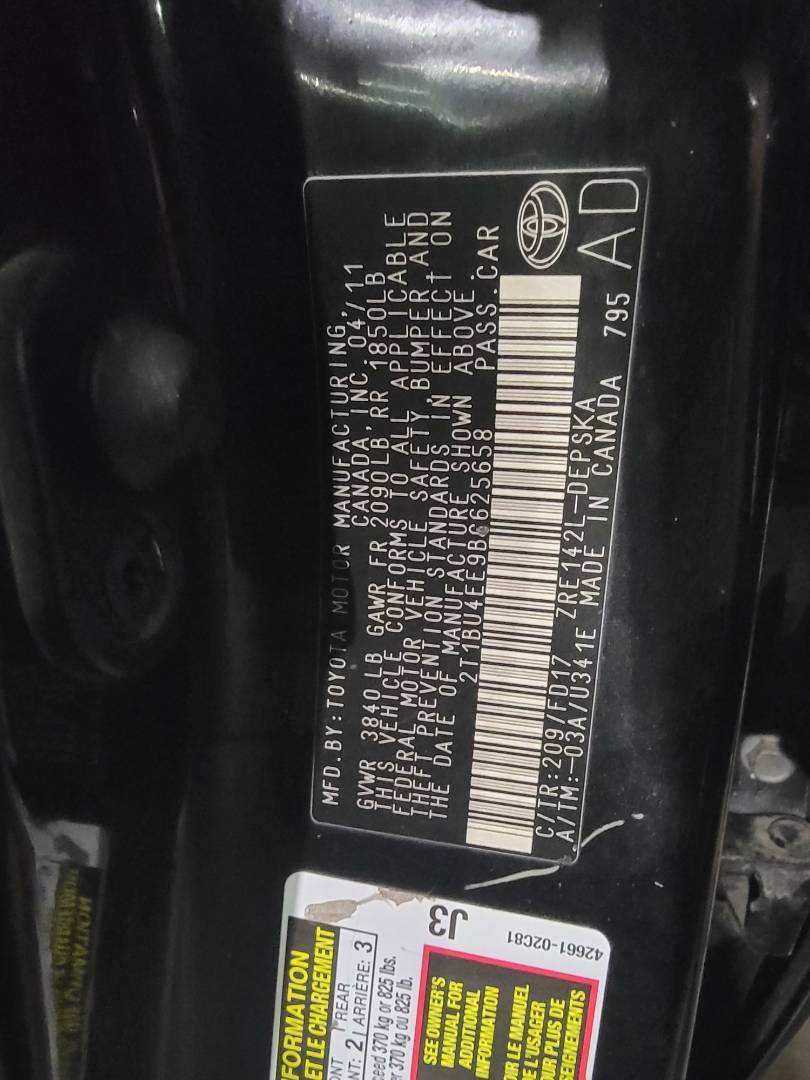 2011 TOYOTA COROLLA — 167358 Miles — Lot BC625658 - Marhaba Auctions Used Cars - Image 8