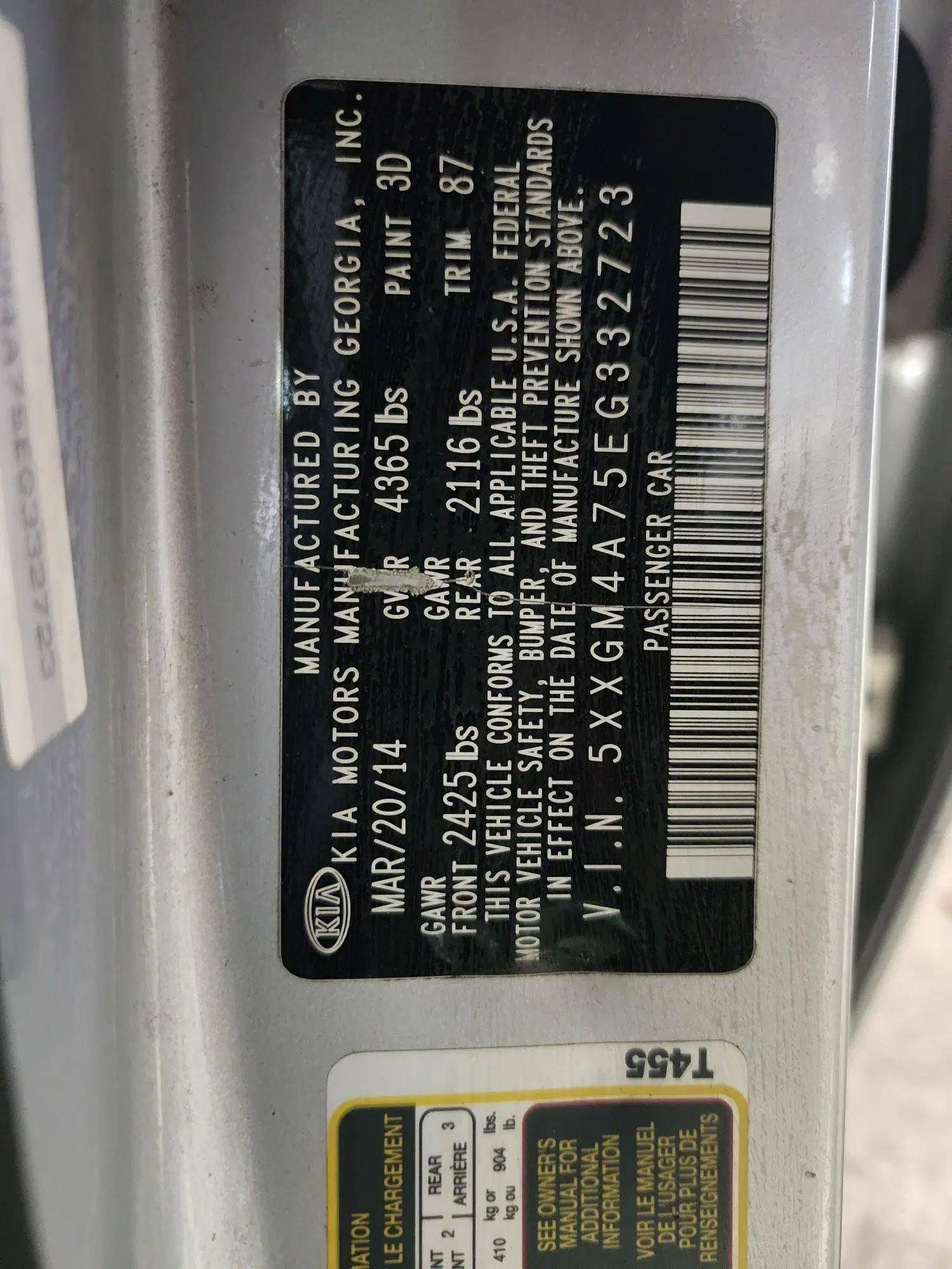 KIA OPTIMA 2014 - Marhaba Auction Used Cars - Image 8