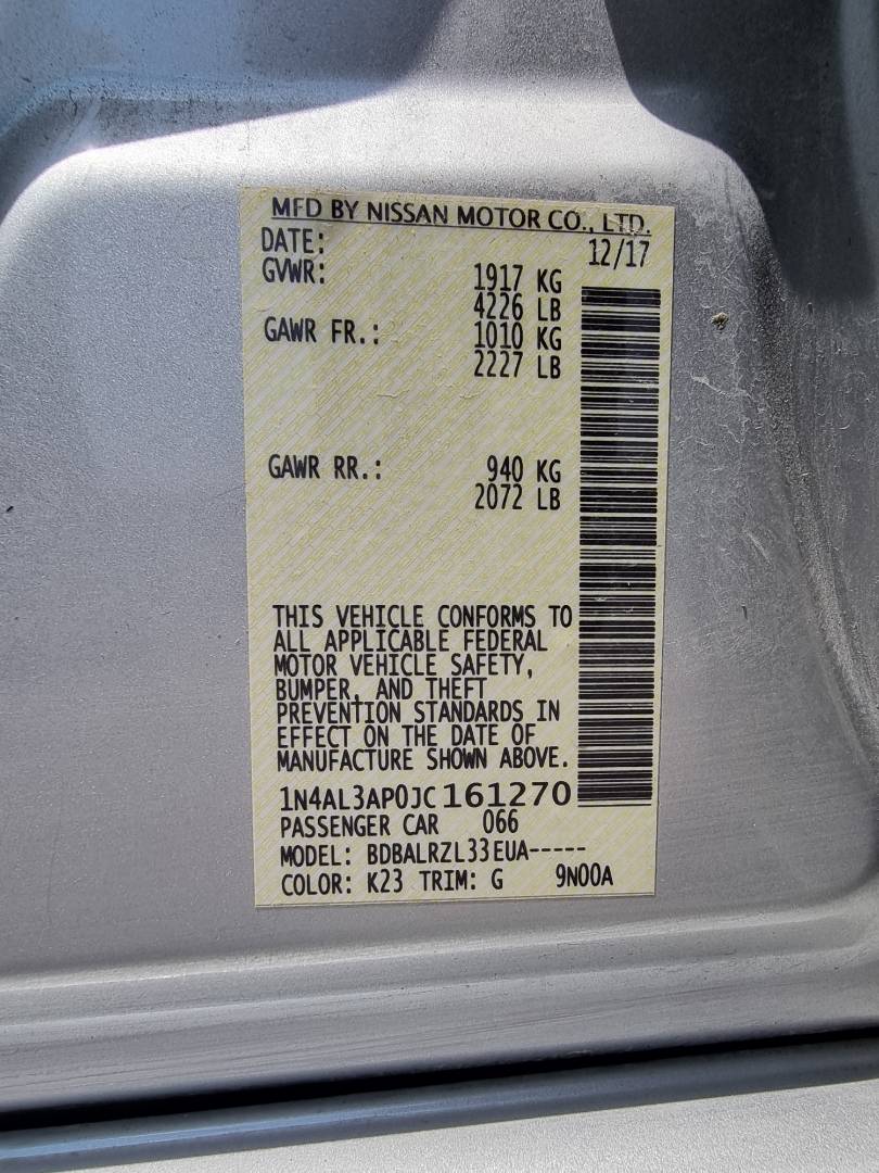 2018 NISSAN ALTIMA — 155698 Miles — Lot 12546 — Ind. 12 - Marhaba Auctions Used Cars - Image 11