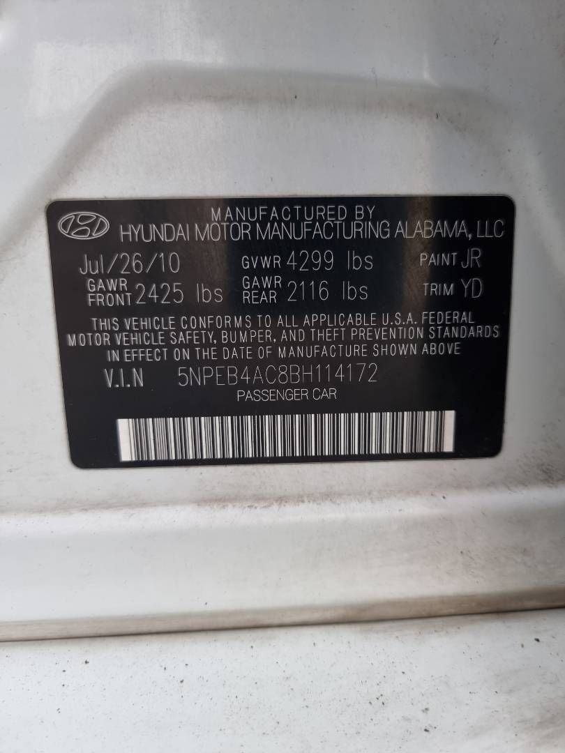 2011 HYUNDAI SONATA — 161519 Miles — Lot 114172 — Main - Marhaba Auctions Used Cars - Image 8