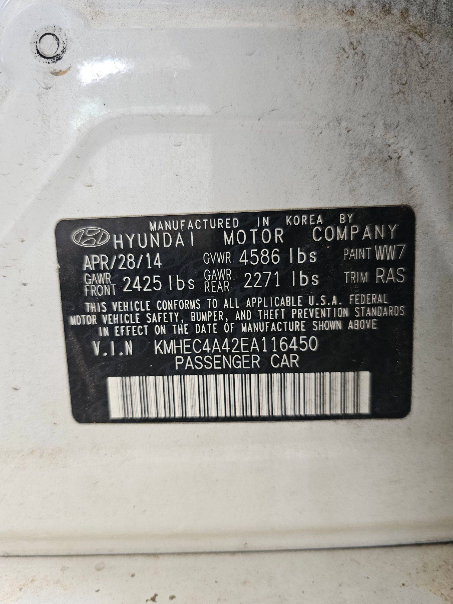 2014 HYUNDAI SONATA — 113911 Miles — Lot A116450 — Main - Marhaba Auctions Used Cars - Image 9