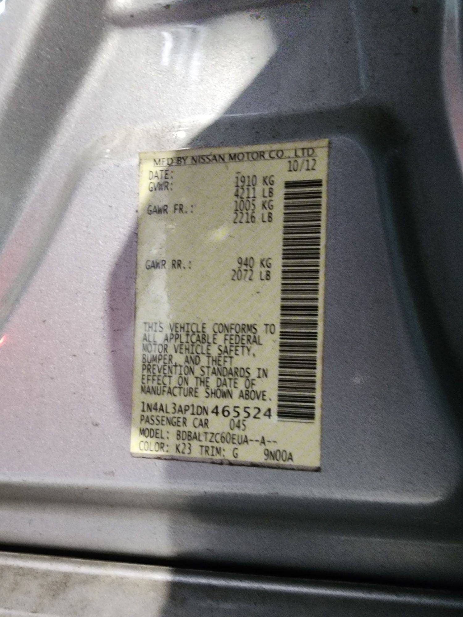 2013 NISSAN ALTIMA — 170226 Miles — Lot 40367381 — Main - Marhaba Auctions Used Cars - Image 11