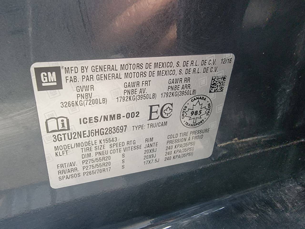 2017 GMC SIERRA — Lot EJ6HG283697 — Main - Marhaba Auctions Used Cars - Image 10