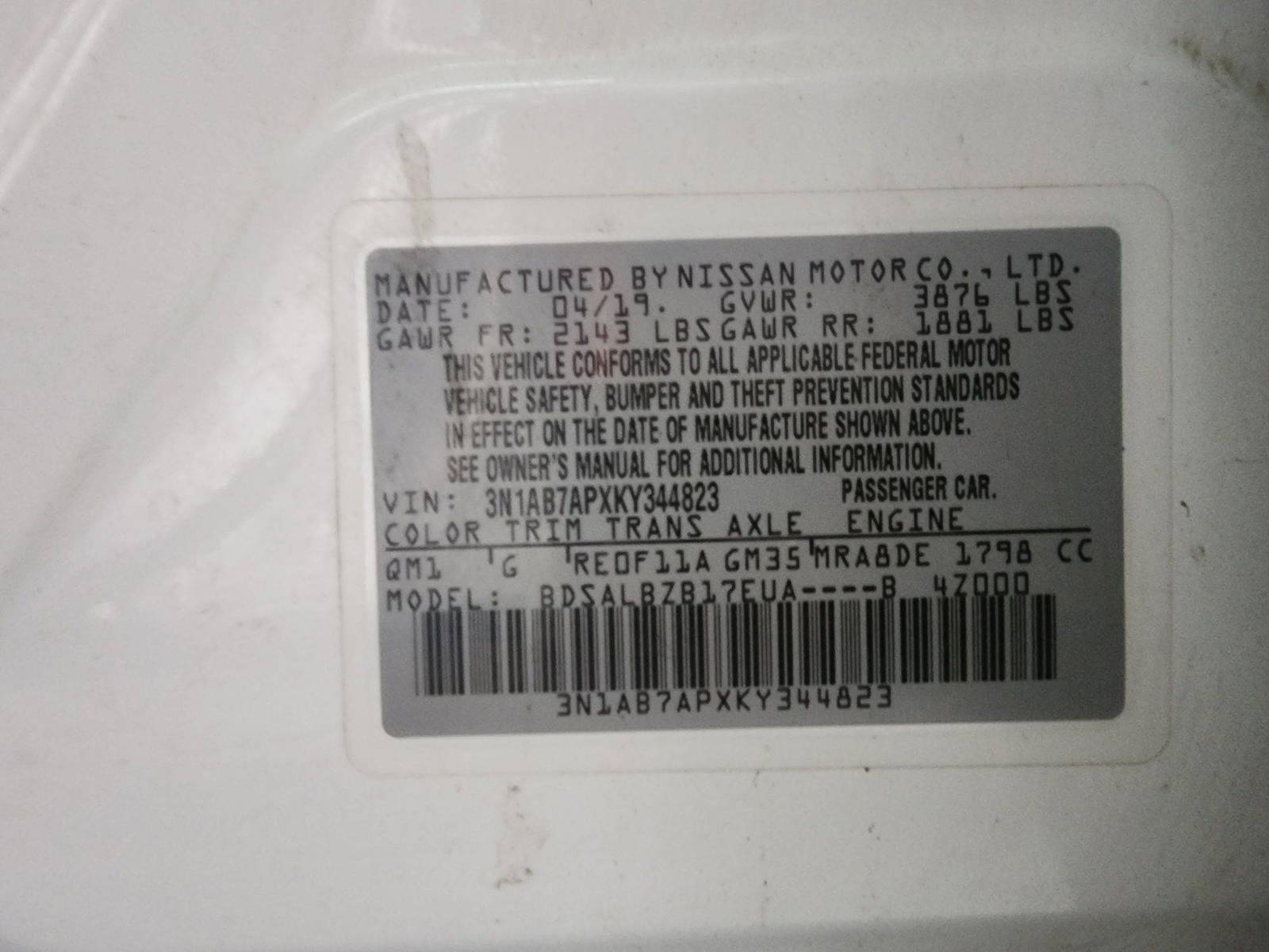 2019 NISSAN SENTRA — 138024 Miles — Lot 64762664 — Al Quoz - Marhaba Auctions Used Cars - Image 10