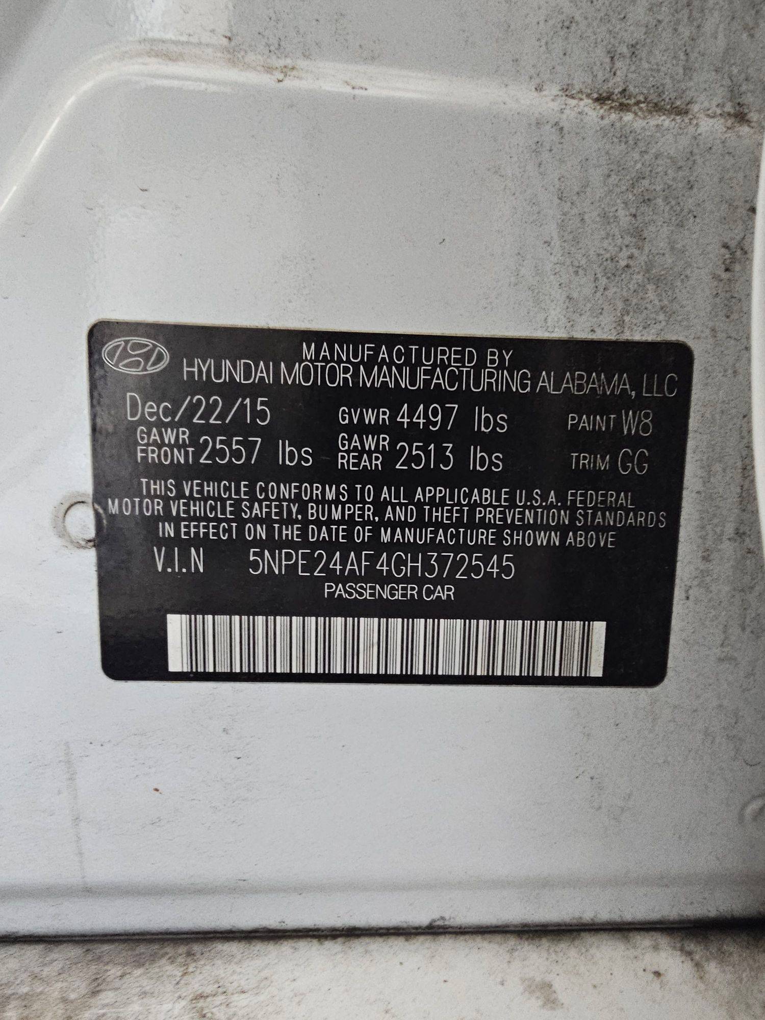 HYUNDAI SONATA 2016 - Marhaba Auction Used Cars - Image 9