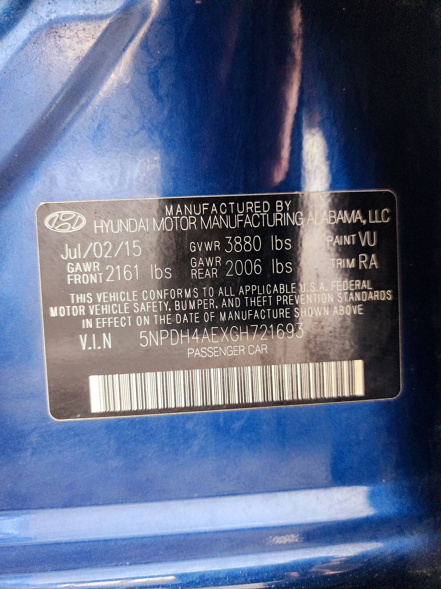 2016 HYUNDAI ELANTRA — 178962 Miles — Lot 1727994 — Souq - Marhaba Auctions Used Cars - Image 9