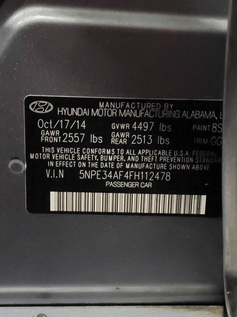 2015 HYUNDAI SONATA — 155278 Miles — Lot FH112478 — Main - Marhaba Auctions Used Cars - Image 11