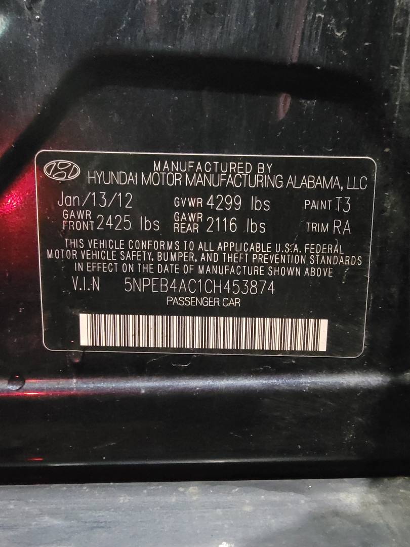 2012 HYUNDAI SONATA — 158 258 Miles — Lot C1CH453874 — Main - Marhaba Auctions Used Cars - Image 10