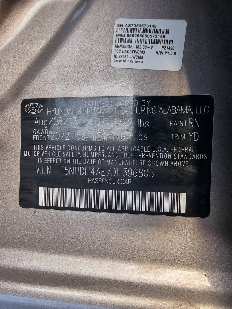 2013 HYUNDAI ELANTRA — 208236 Miles — Lot 125487 — Main - Marhaba Auctions Used Cars - Image 10