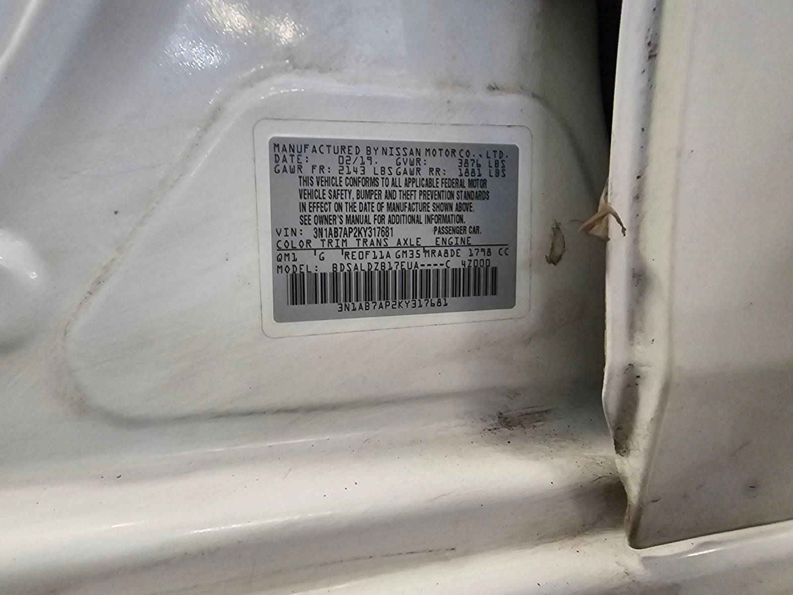 2019 NISSAN SENTRA — 127599 Miles — Lot 95467005 — Main - Marhaba Auctions Used Cars - Image 10