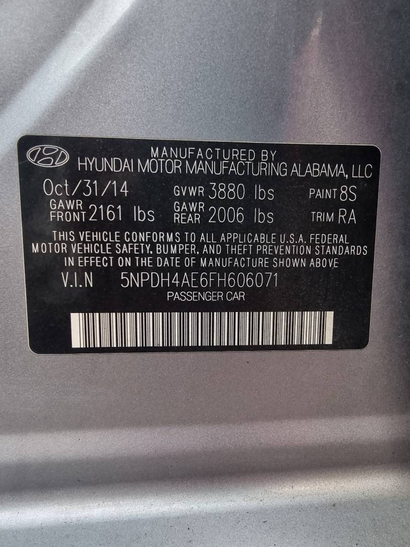2015 HYUNDAI ELANTRA — 167210 Miles — Lot 215478 — Souq - Marhaba Auctions Used Cars - Image 9