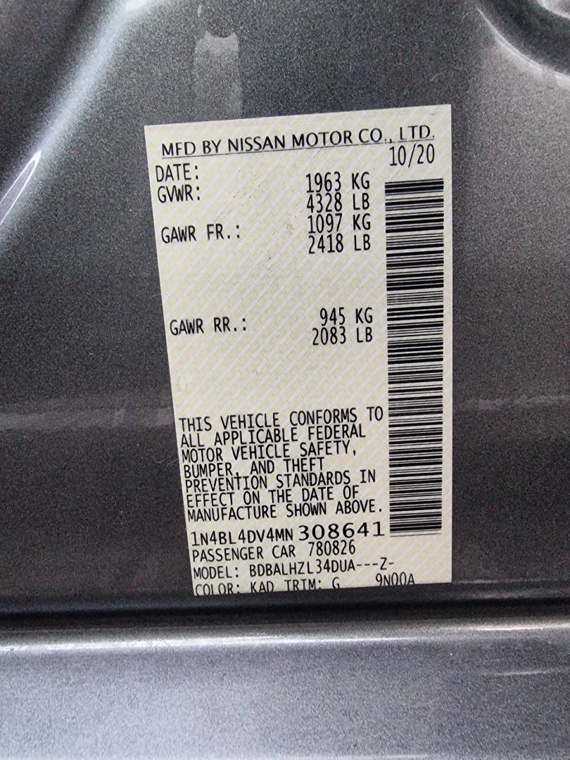 2021 NISSAN ALTIMA — 71988 Miles — Lot N308641 — Main - Marhaba Auctions Used Cars - Image 9