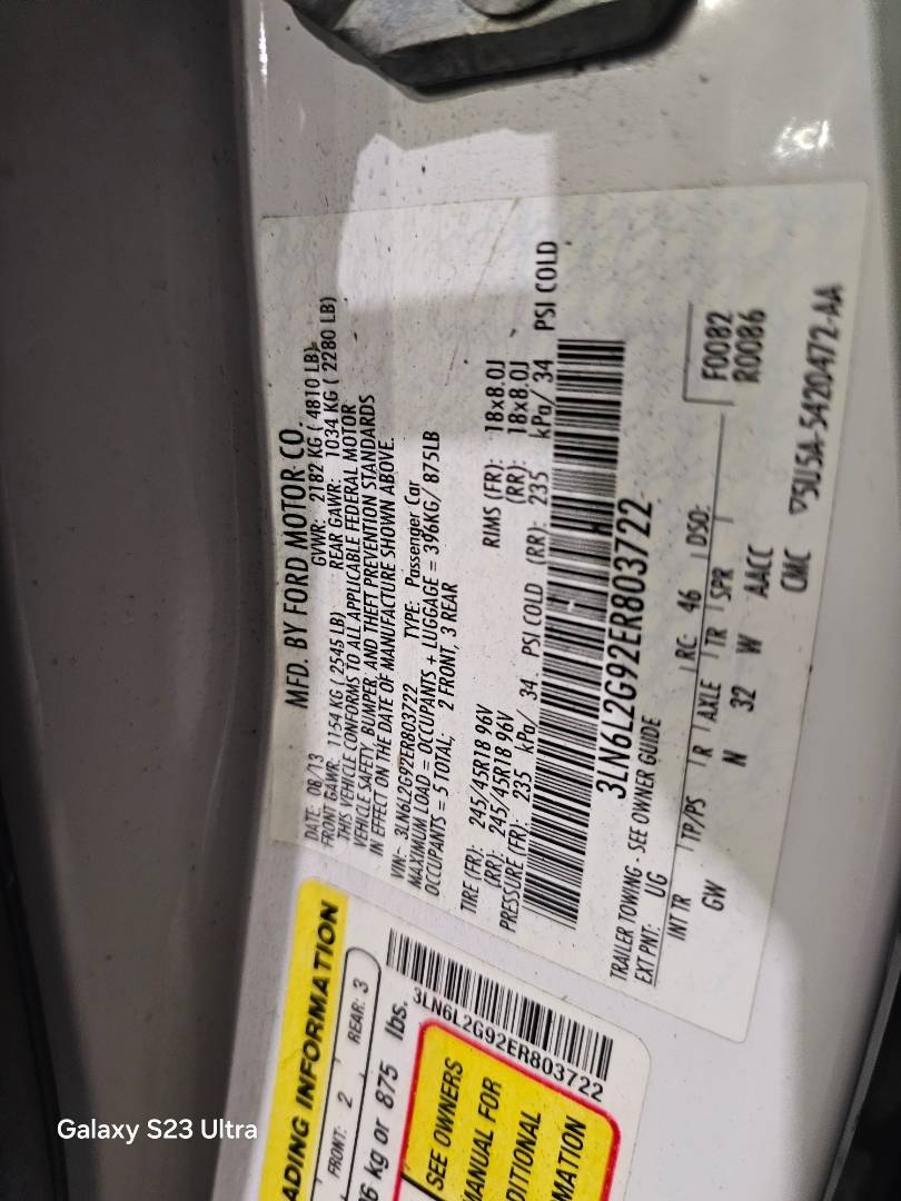 2014 LINCOLN MKZ — 120206 Miles — Lot 120206 — Souq - Marhaba Auctions Used Cars - Image 8