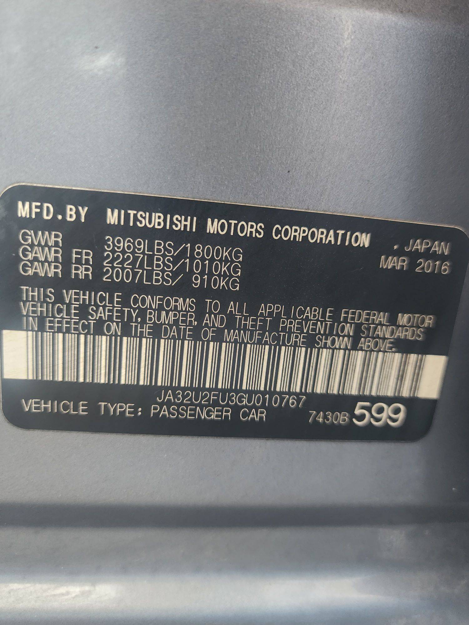 2016 MITSUBISHI LANCER — 125900 Miles — Lot 65443363 - Marhaba Auctions Used Cars - Image 3