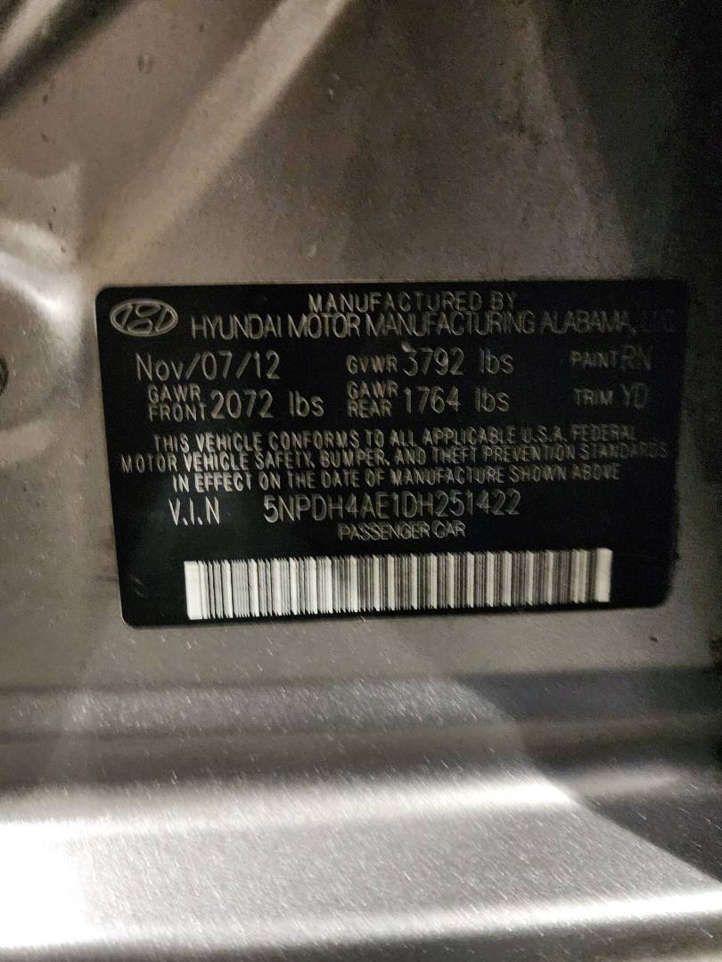 2013 HYUNDAI ELANTRA — 167912 Miles — Lot 38312517 - Marhaba Auctions Used Cars - Image 3