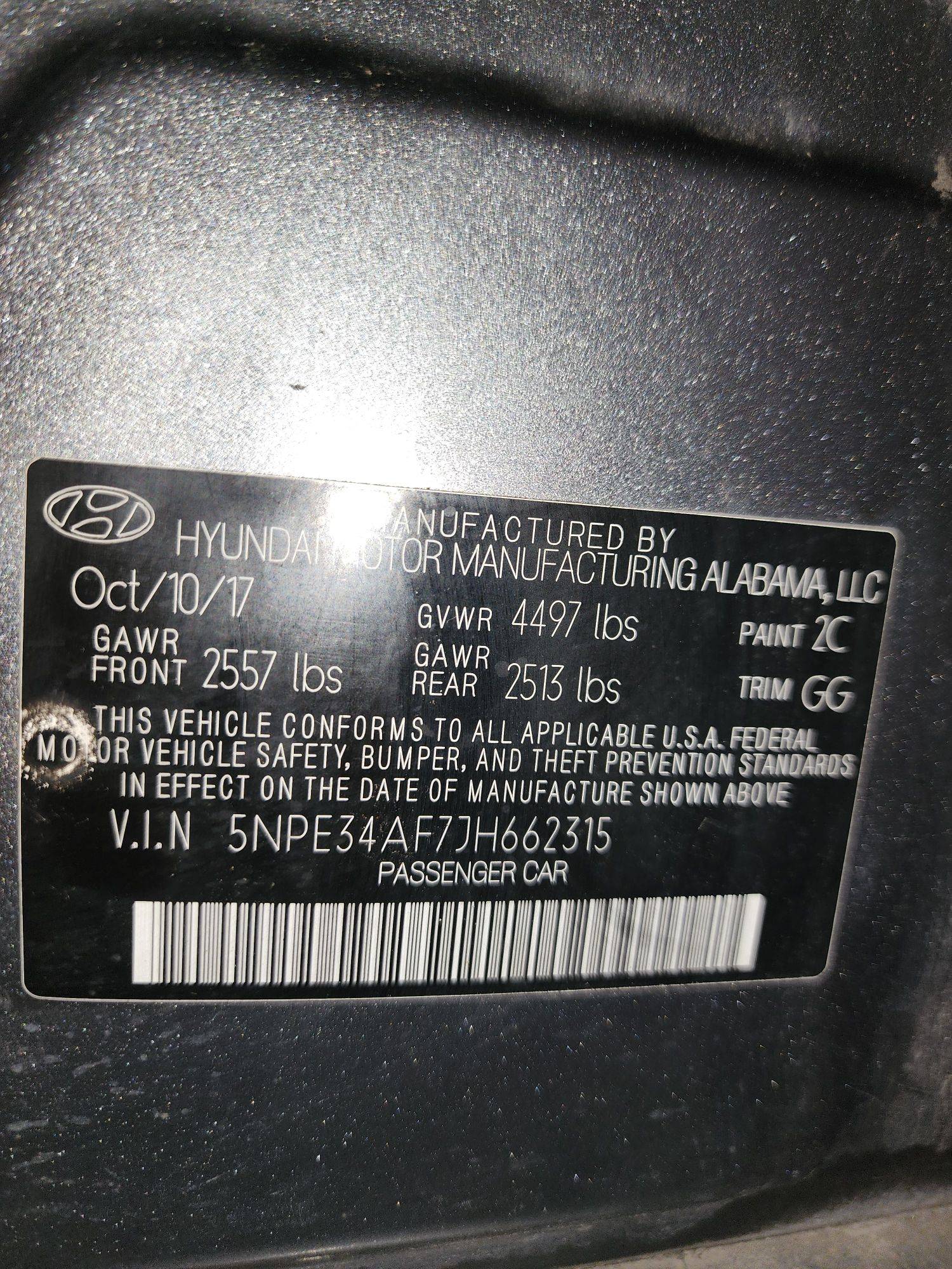 HYUNDAI SONATA 2018 - Marhaba Auction Used Cars - Image 10