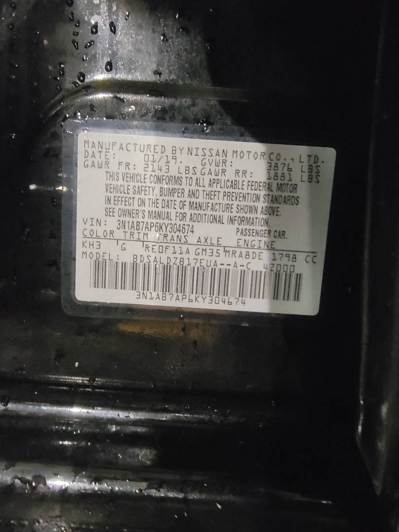 2019 NISSAN SENTRA — 71760 Miles — Lot Y304674 — Main - Marhaba Auctions Used Cars - Image 10