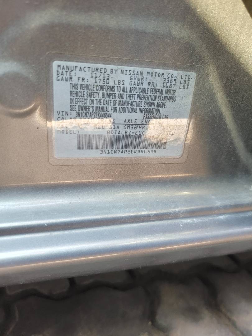 2014 NISSAN VERSA — 142958 Miles — Lot 71413173 - Marhaba Auctions Used Cars - Image 7