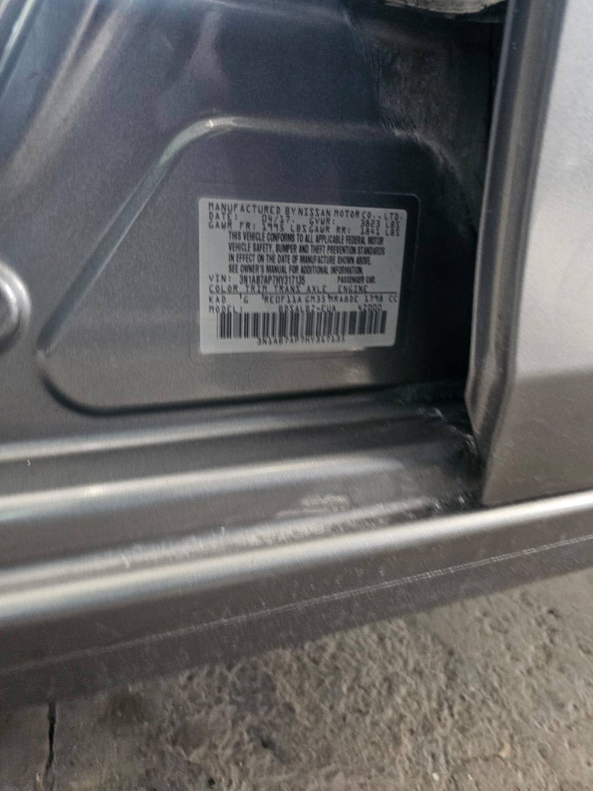 2017 NISSAN SENTRA — 165921 Miles — Lot HY317135 — Main - Marhaba Auctions Used Cars - Image 9