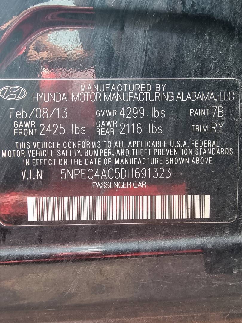 2013 HYUNDAI SONATA — 220599 Miles — Lot 1245789 — Ind. 12 - Marhaba Auctions Used Cars - Image 10