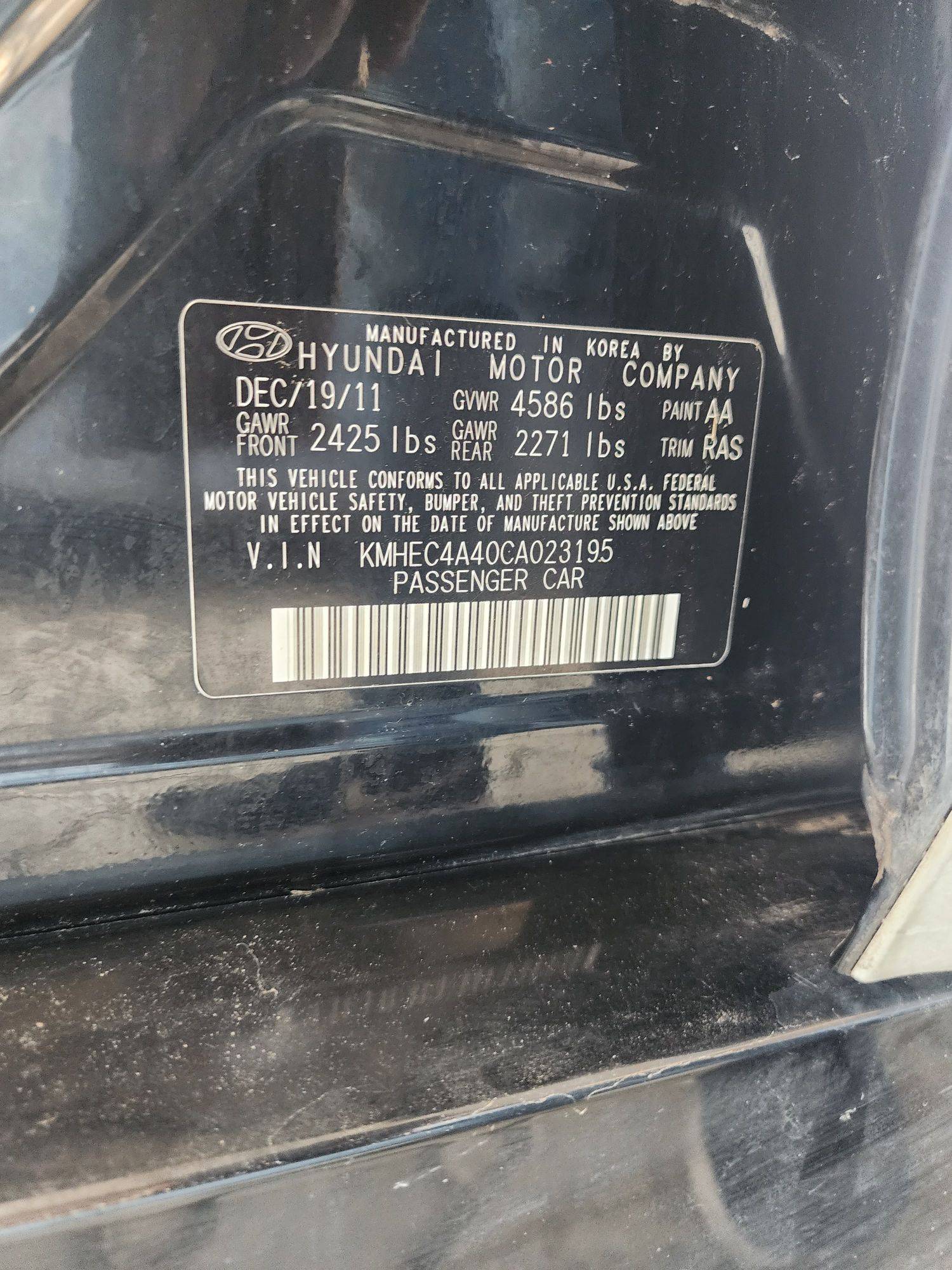 2012 HYUNDAI SONATA — 126419 Miles — Lot 62243583 - Marhaba Auctions Used Cars - Image 19