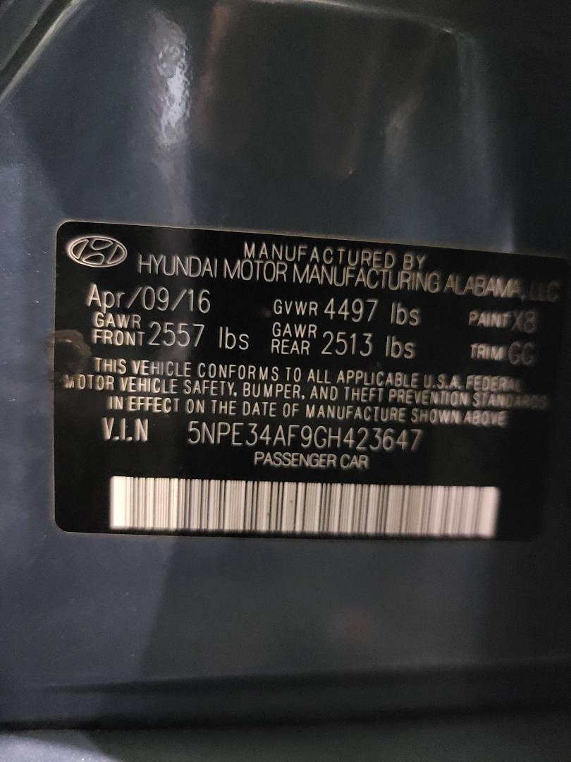 2016 HYUNDAI SONATA — 211326 Miles — Lot 77703053 - Marhaba Auctions Used Cars - Image 11
