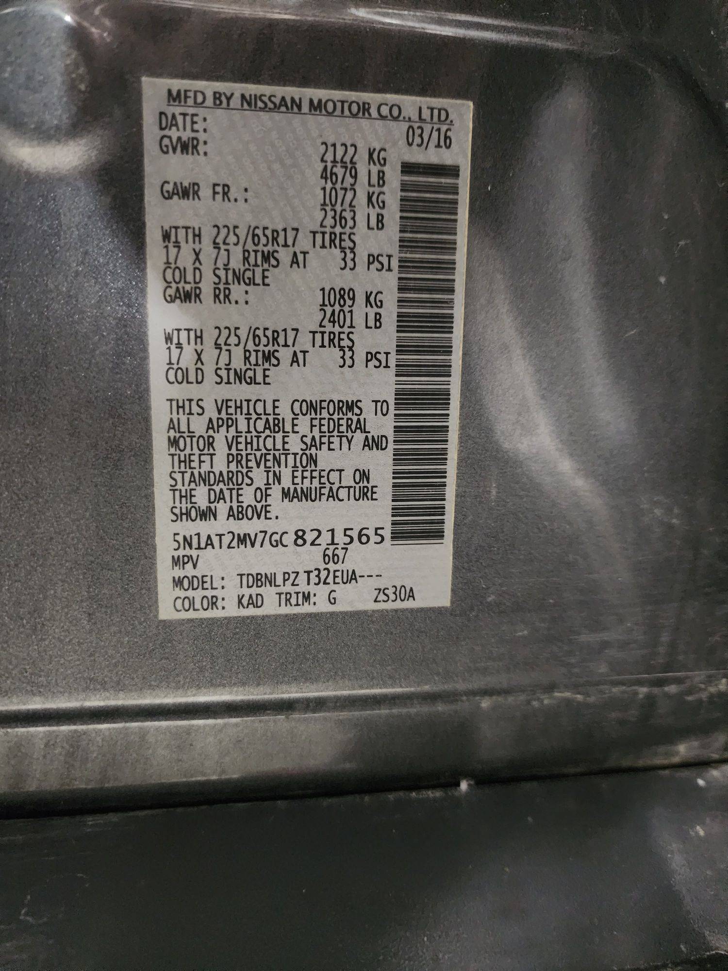 NISSAN ROGUE 2016 - Marhaba Auction Used Cars - Image 10