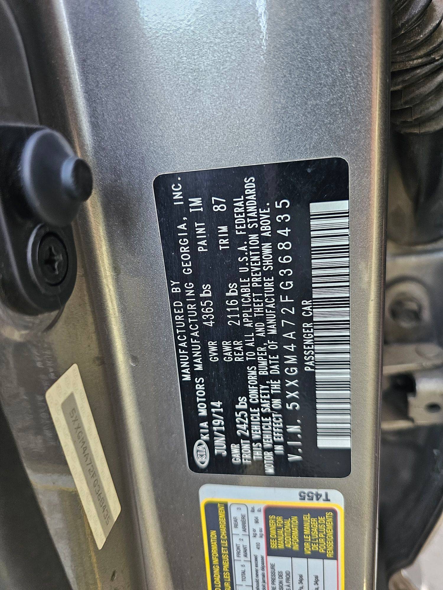 2015 KIA OPTIMA — 129892 Miles — Lot 80651005 — Souq - Marhaba Auctions Used Cars - Image 8