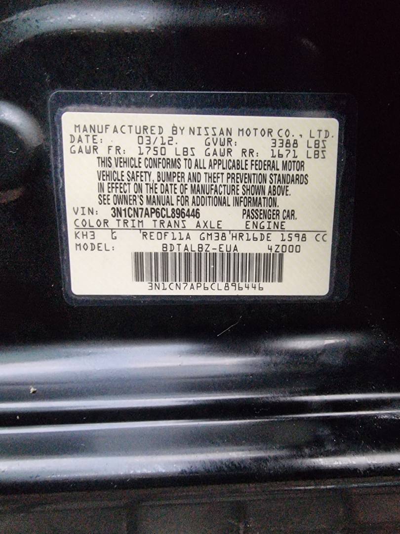 2012 NISSAN VERSA — 123798 Miles — Lot 125487 — Souq - Marhaba Auctions Used Cars - Image 9