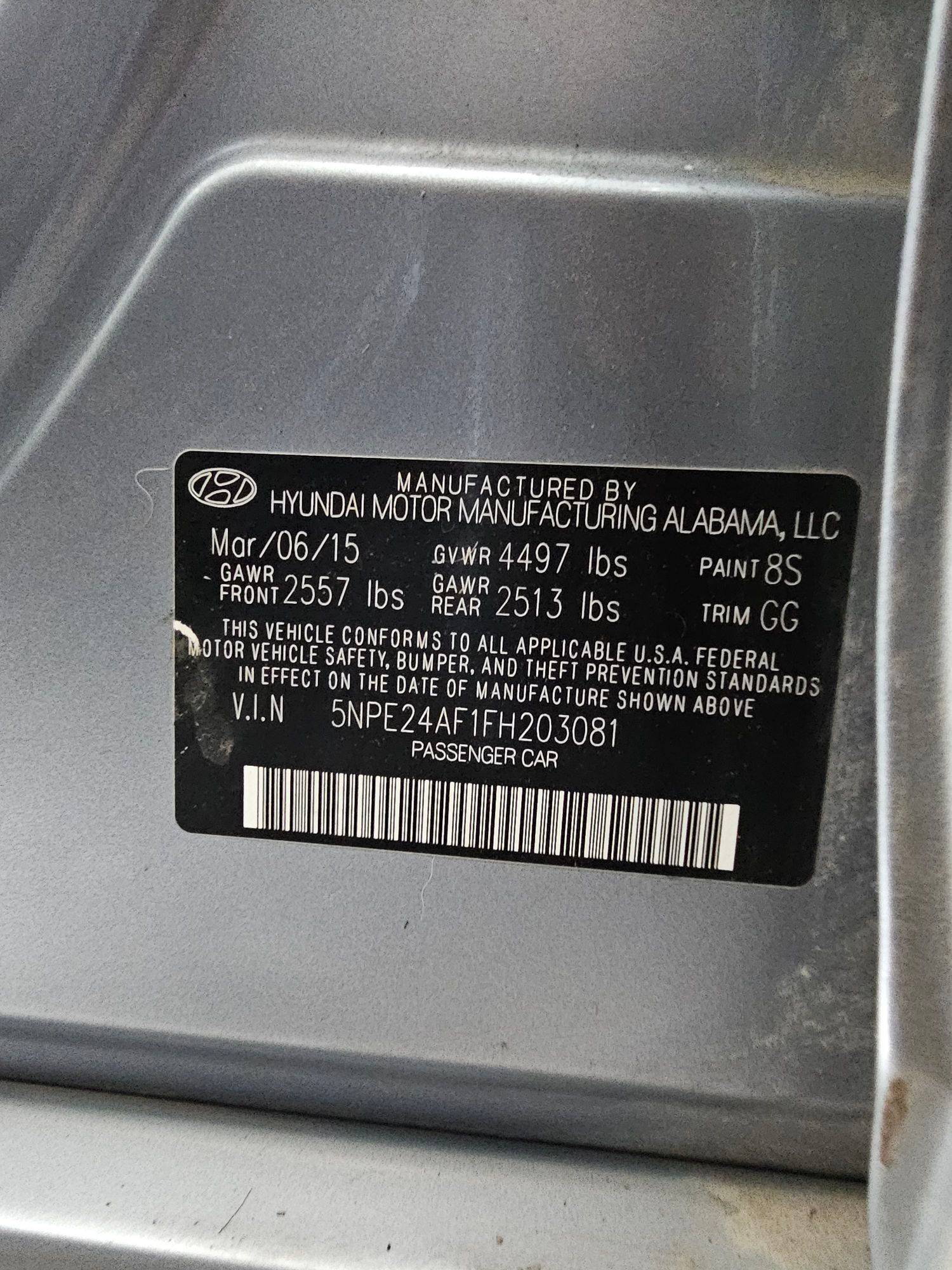 HYUNDAI SONATA 2015 - Marhaba Auction Used Cars - Image 8