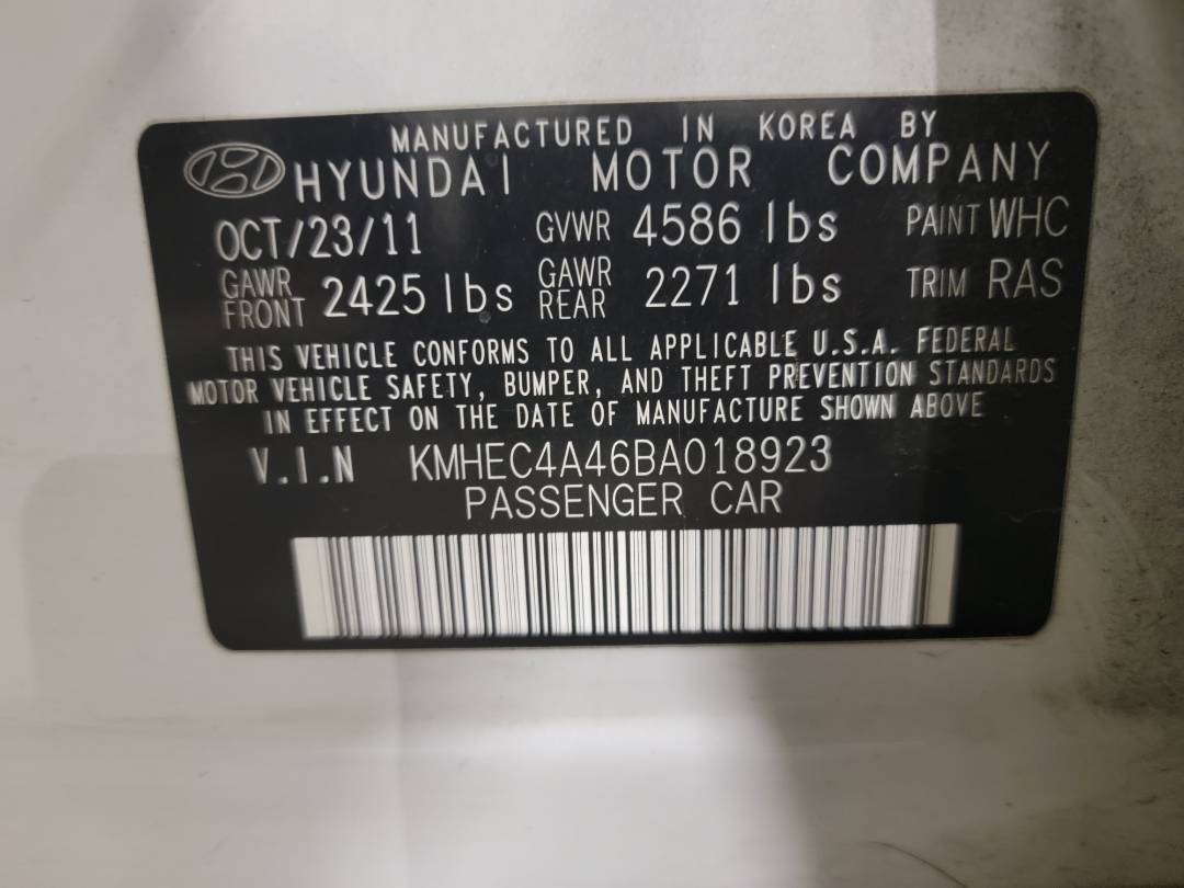 2011 HYUNDAI SONATA — 124808 Miles — Lot 38793037 — Main - Marhaba Auctions Used Cars - Image 10