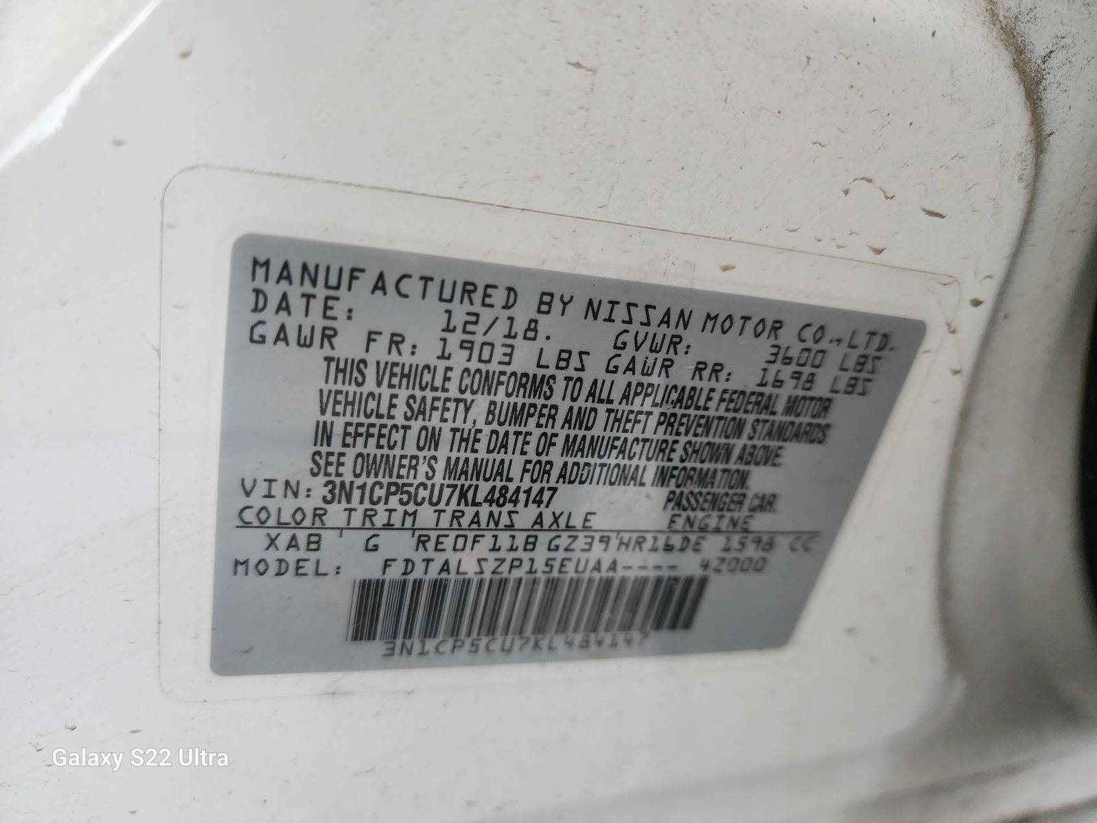 2019 NISSAN KICKS — 104448 Miles — Lot 84147 - Marhaba Auctions Used Cars - Image 4