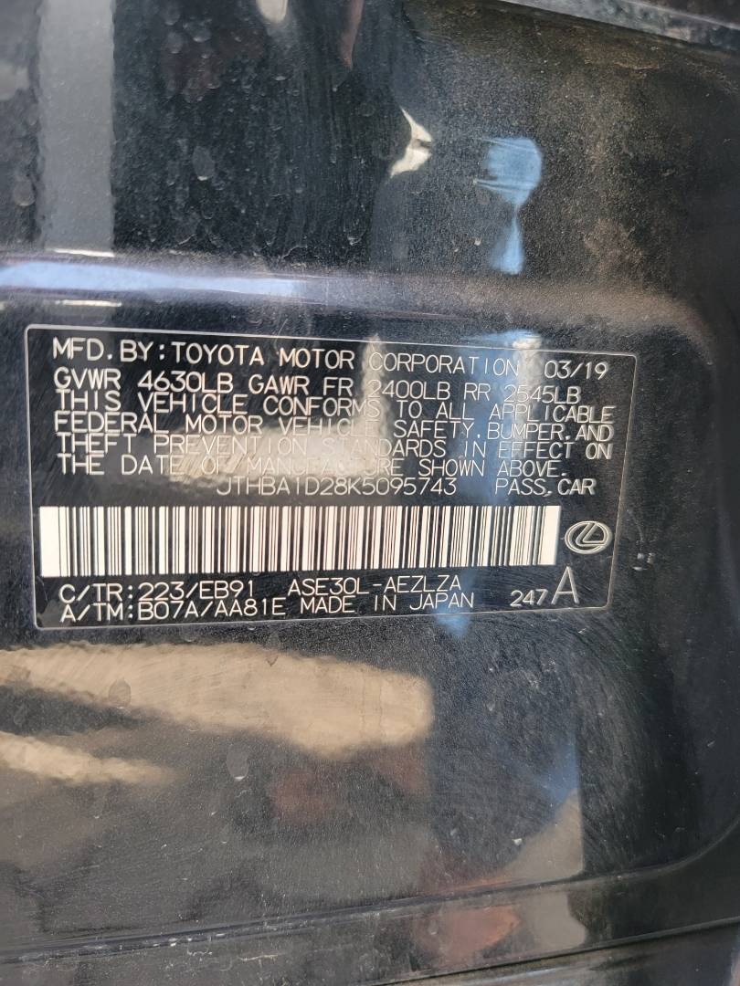 2019 LEXUS IS 300 — 64108 Miles — Lot K5095743 — Main - Marhaba Auctions Used Cars - Image 11