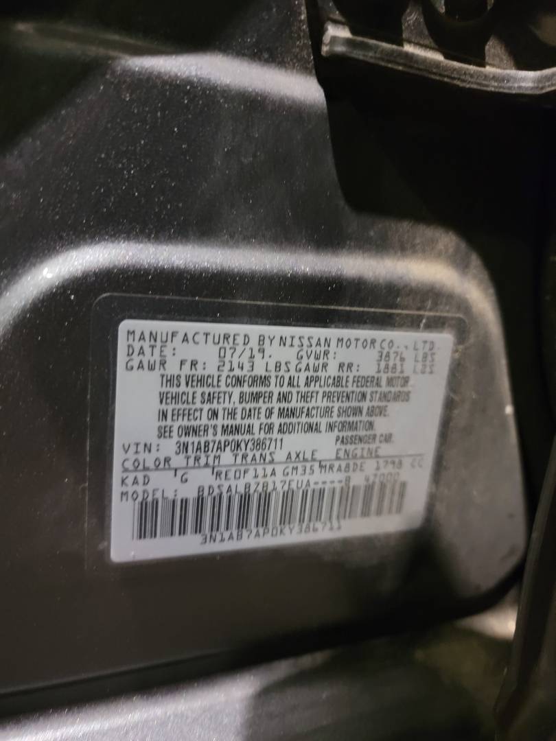 2019 NISSAN SENTRA — 154081 Miles — Lot 43374305 — Main - Marhaba Auctions Used Cars - Image 8