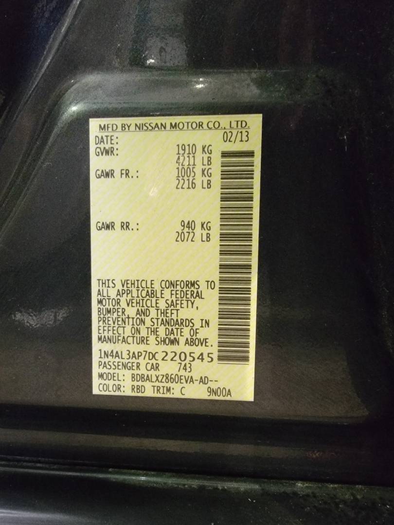 2013 NISSAN ALTIMA — 157840 Miles — Lot 38278444 — Main - Marhaba Auctions Used Cars - Image 10