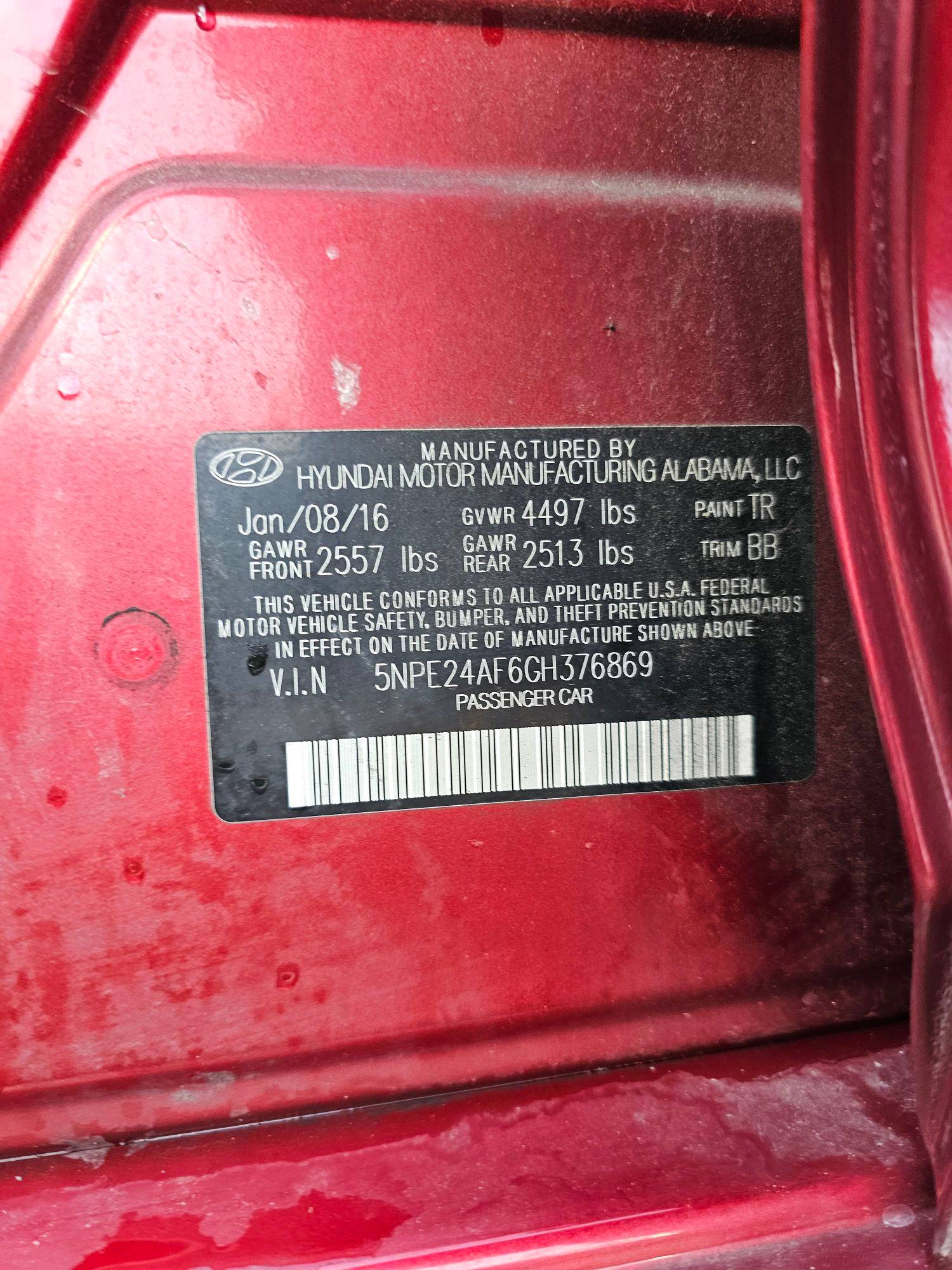 HYUNDAI SONATA 2016 - Marhaba Auction Used Cars - Image 8