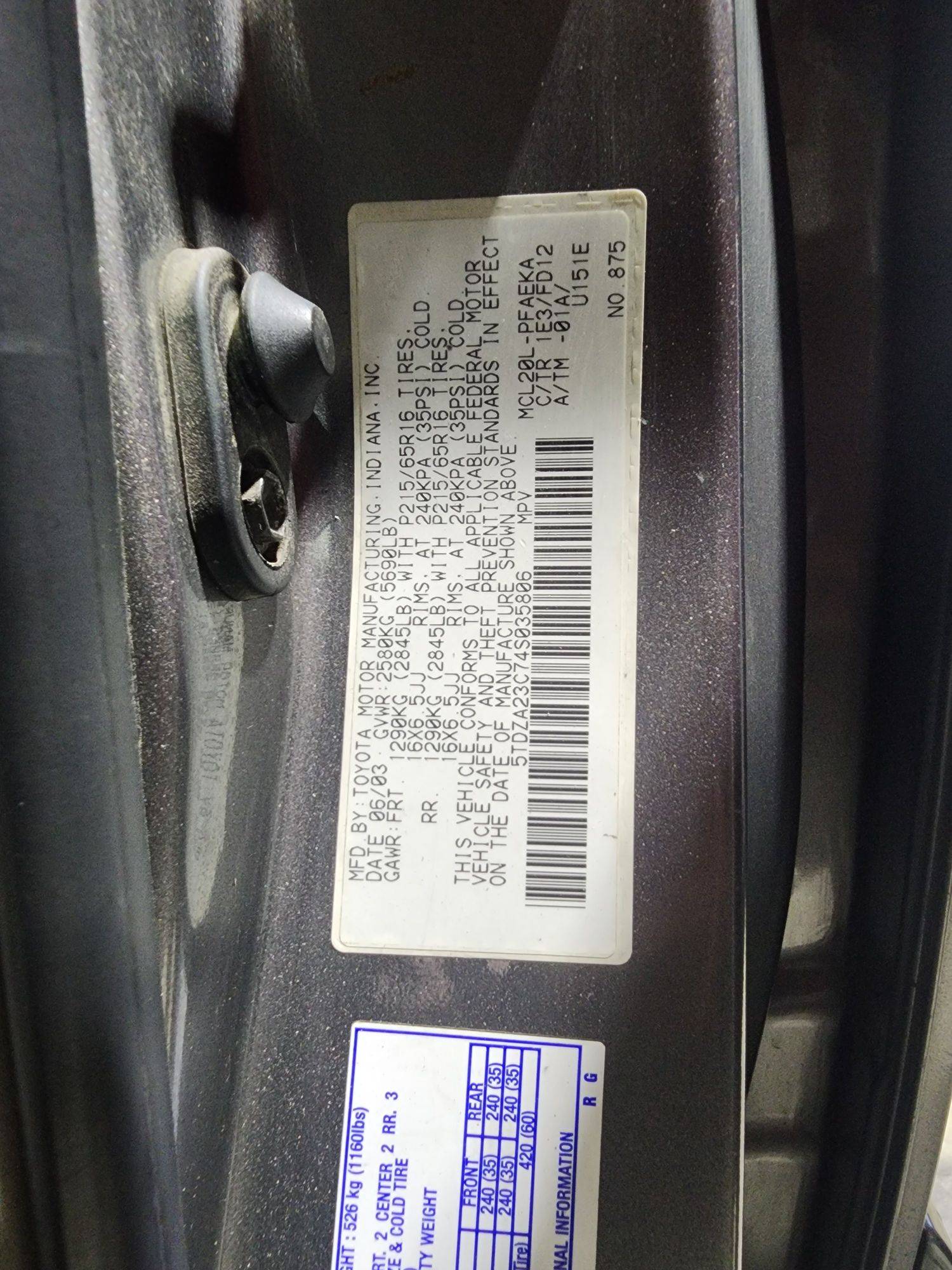 2004 TOYOTA SIENNA — 189816 Miles — Lot 58815744 — Souq - Marhaba Auctions Used Cars - Image 6