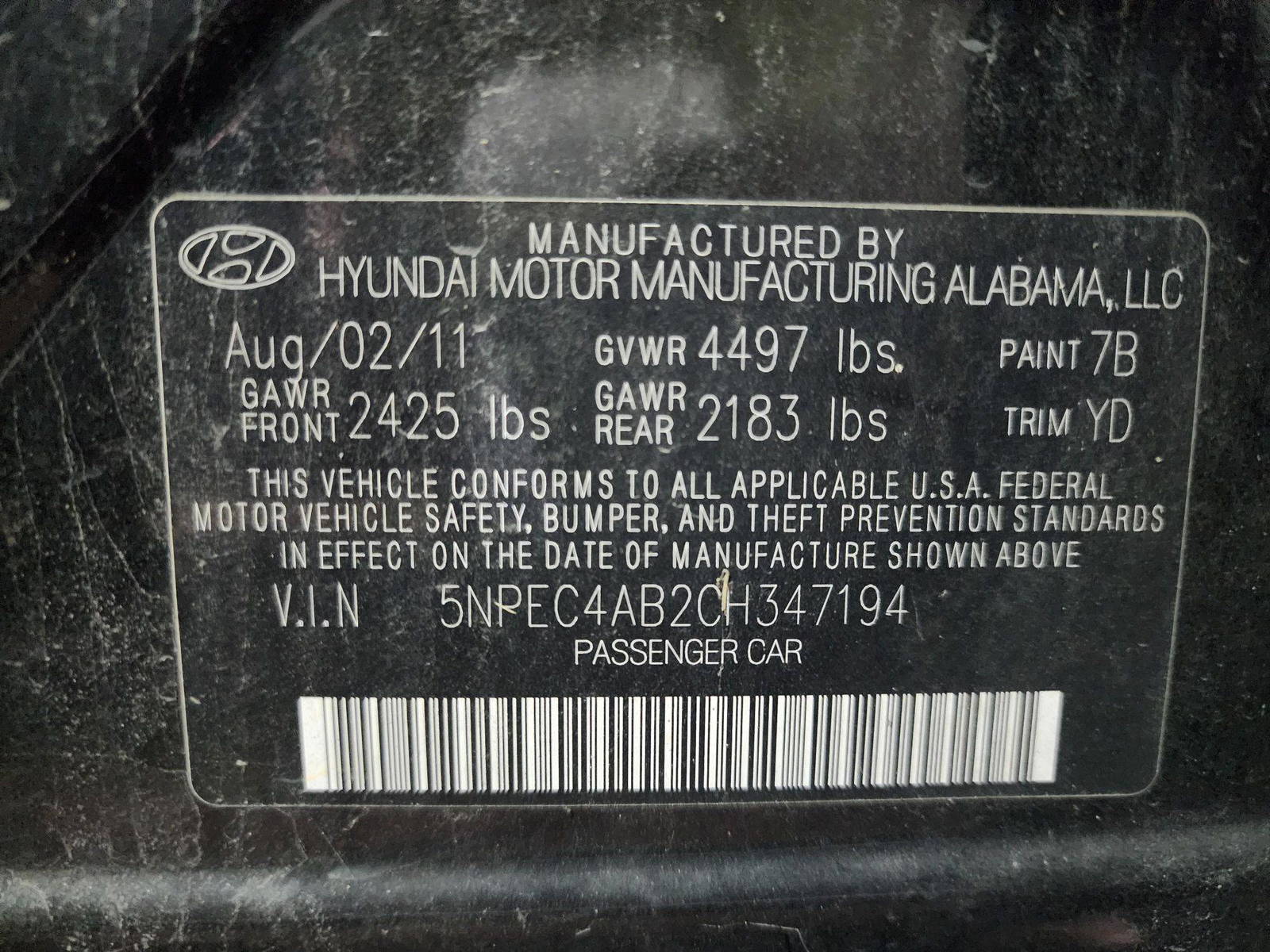2012 HYUNDAI SONATA — 132541 Miles — Lot 47194 — Al Quoz - Marhaba Auctions Used Cars - Image 11