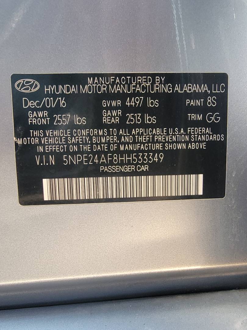 2017 HYUNDAI SONATA — 245004 Miles — Lot 533349 — Main - Marhaba Auctions Used Cars - Image 10
